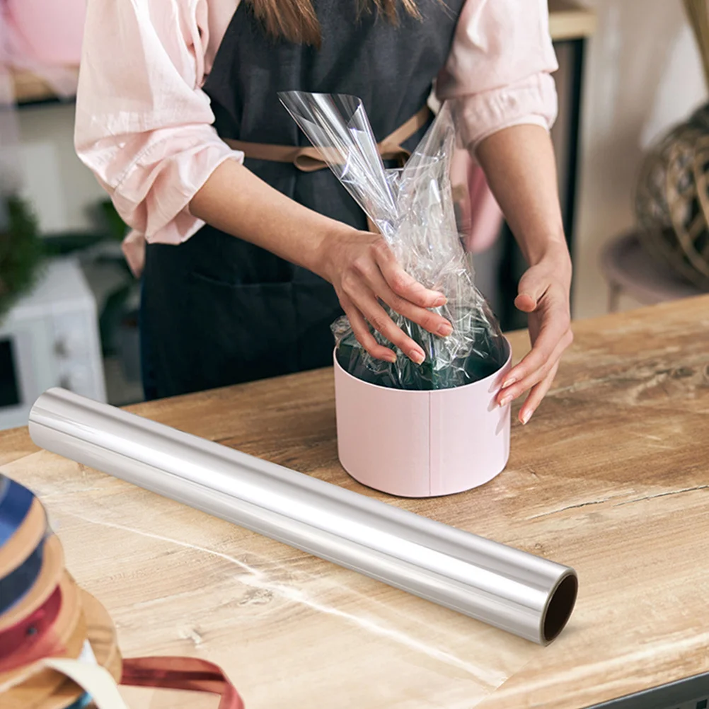 

1 Roll Gift Wrapping Cellophane Transparent Packing Film for Fruit Baskets Photo Frames Holiday Party Favors Professional Look