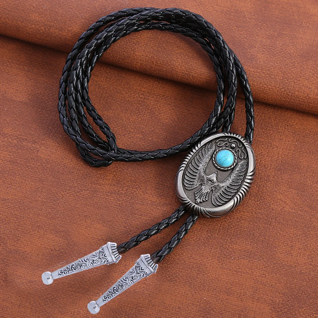 

Eagle Turquoise bolo tie collar rope Western Cowboy Pibolo tie