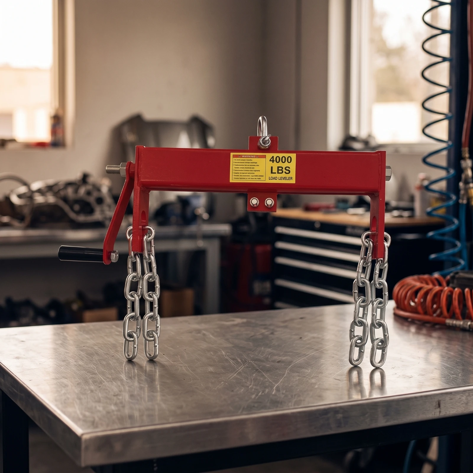 Engine Load Leveler Secure Load Leveler with Chains Engine Lifting Leveling Tool Stable Wear-Resistant for Mechanics