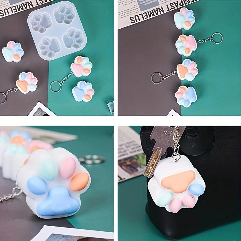 هريرة مخلب المفاتيح قالب DIY بها بنفسك الراتنج قالب كريستال الايبوكسي قالب من السيليكون قلادة صنع المجوهرات قالب الصب