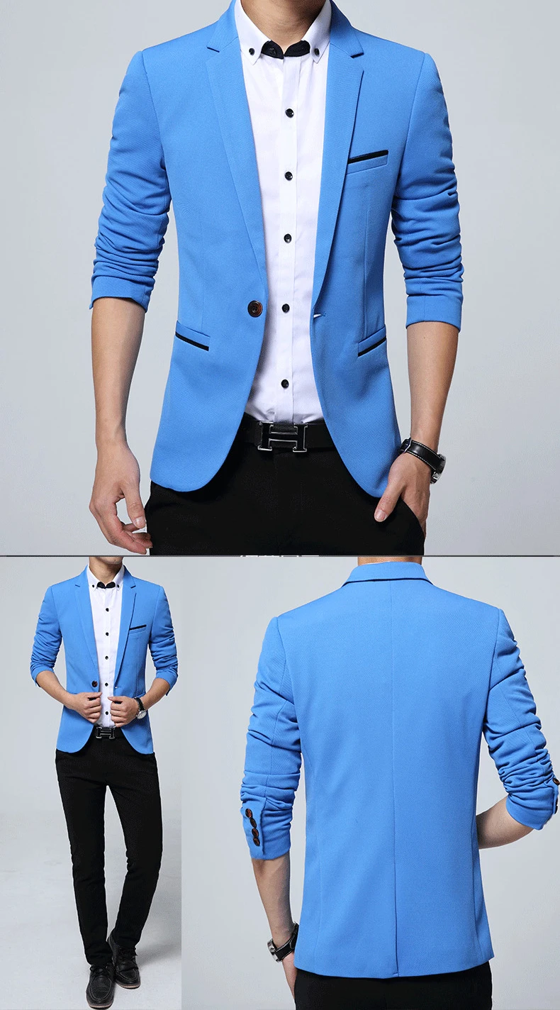 Männer Smart Casual Anzug Blazer Slim Fit Sport Mantel Mode Formale Kleid Bräutigam Ehe Anzug Mantel Frühling Herbst Outwear – Detail 6
