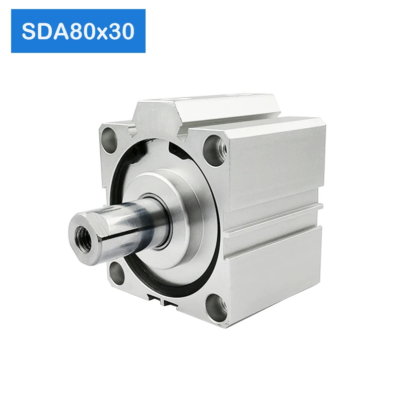 SDA80*30 80mm Bore 30mm Stroke Compact Air Cylinders SDA80X30 Dual Action Air Pneumatic Cylinder