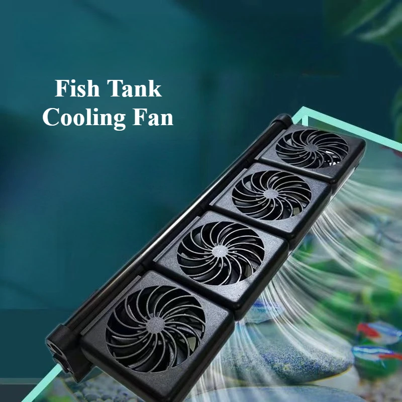 

Fish Tank Fan Silent Adjustable 2-speed Wind Speed Automatic Temperature Control Water Cooled Fish Tank Fan Aquarium Accessories
