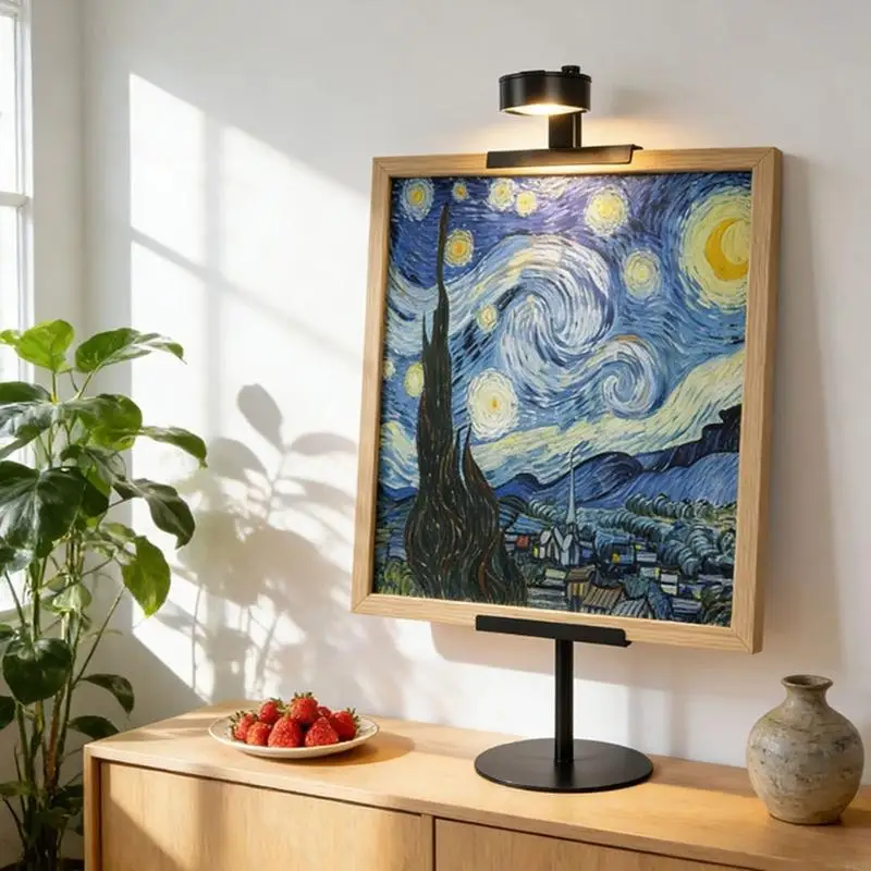 Desktop Picture Frame Holder Metal Easel Stand with Light For Display Photos Canvas Paintings And Signs B03E