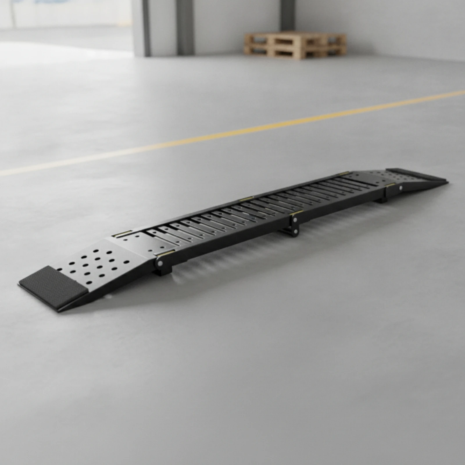 2 Pieces Three-Fold Ramp Slip-Resistant Steel Loading Ramp Collapsible Safe for Motorcycle Riders, Pickup Trucks