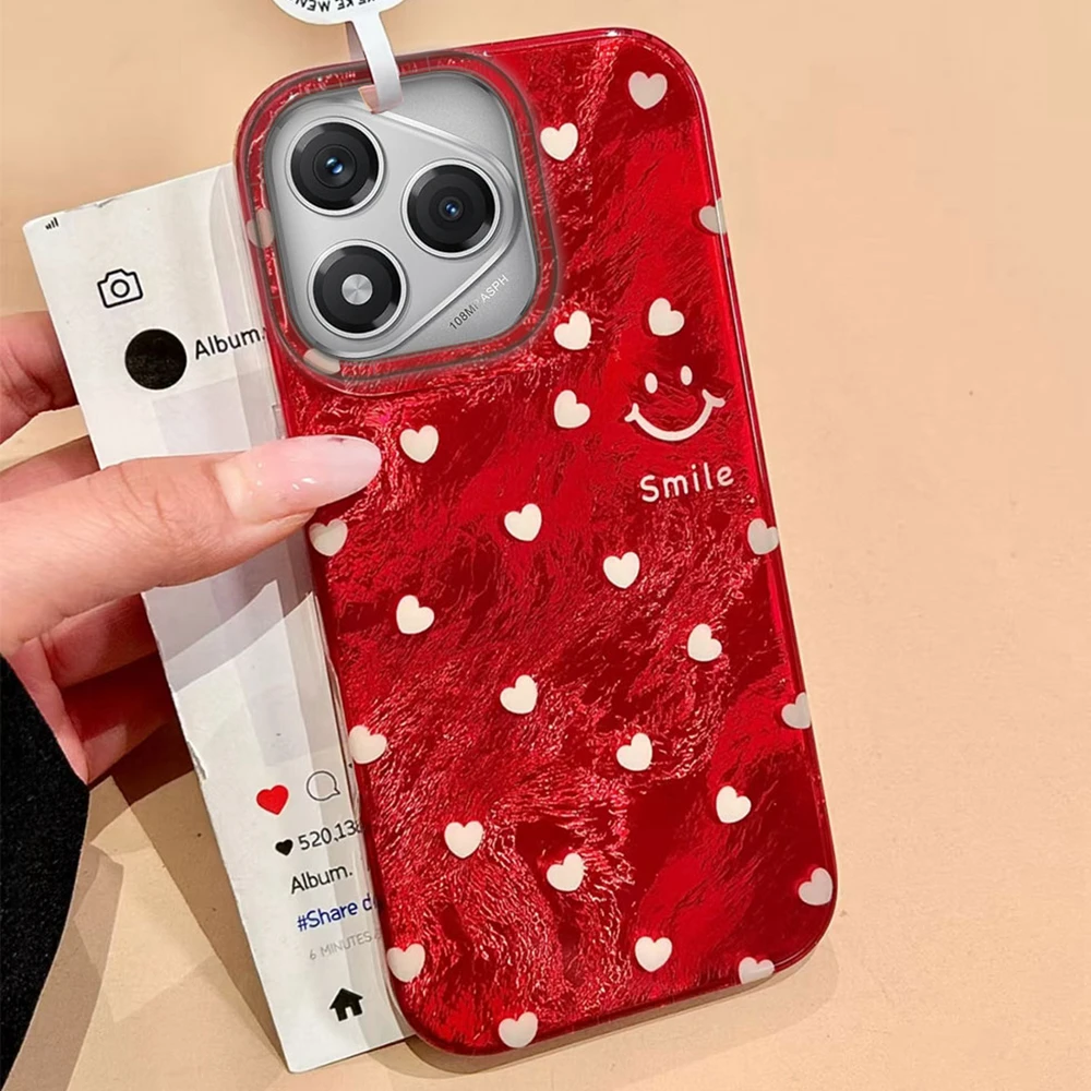 Funda de teléfono para niñas con corazón sonriente blanco para Honor 400 200 90 Smart Pro Magic7 6 5 70 Lite X9a X9c X9b X8a X8b X6c X7b X7c X6b