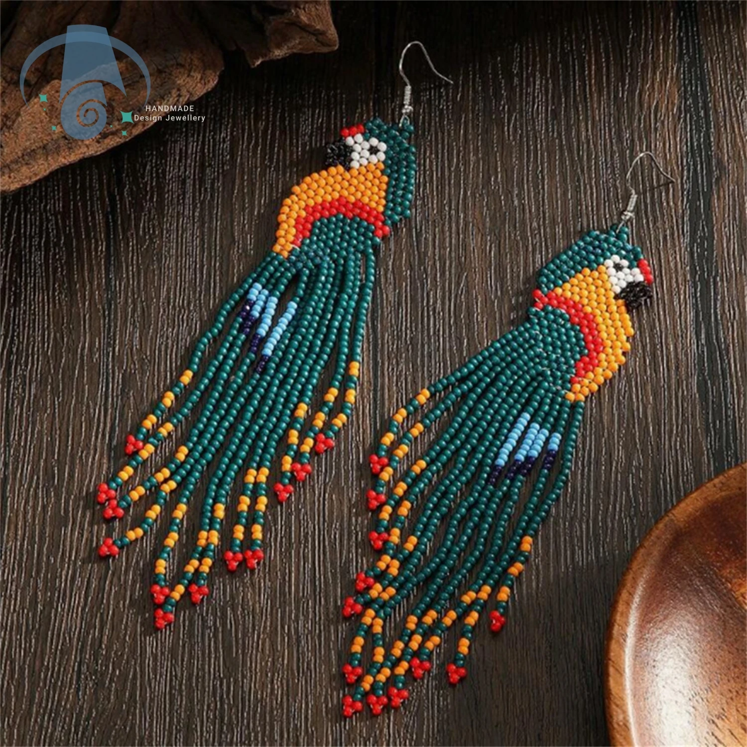 New Handmade Beaded Earrings Long Rice Pearl Fringe Ethnic Bohemian Style Tassel Earrings for Women Men Lightweight Fashion Jewe