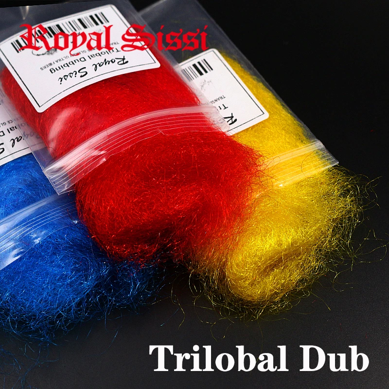 Royal Sissi 6colors set fly tying trilobal dubbing Shaggy dubs sparkle translucence gleamy trilobal fibers bonefish critter fly