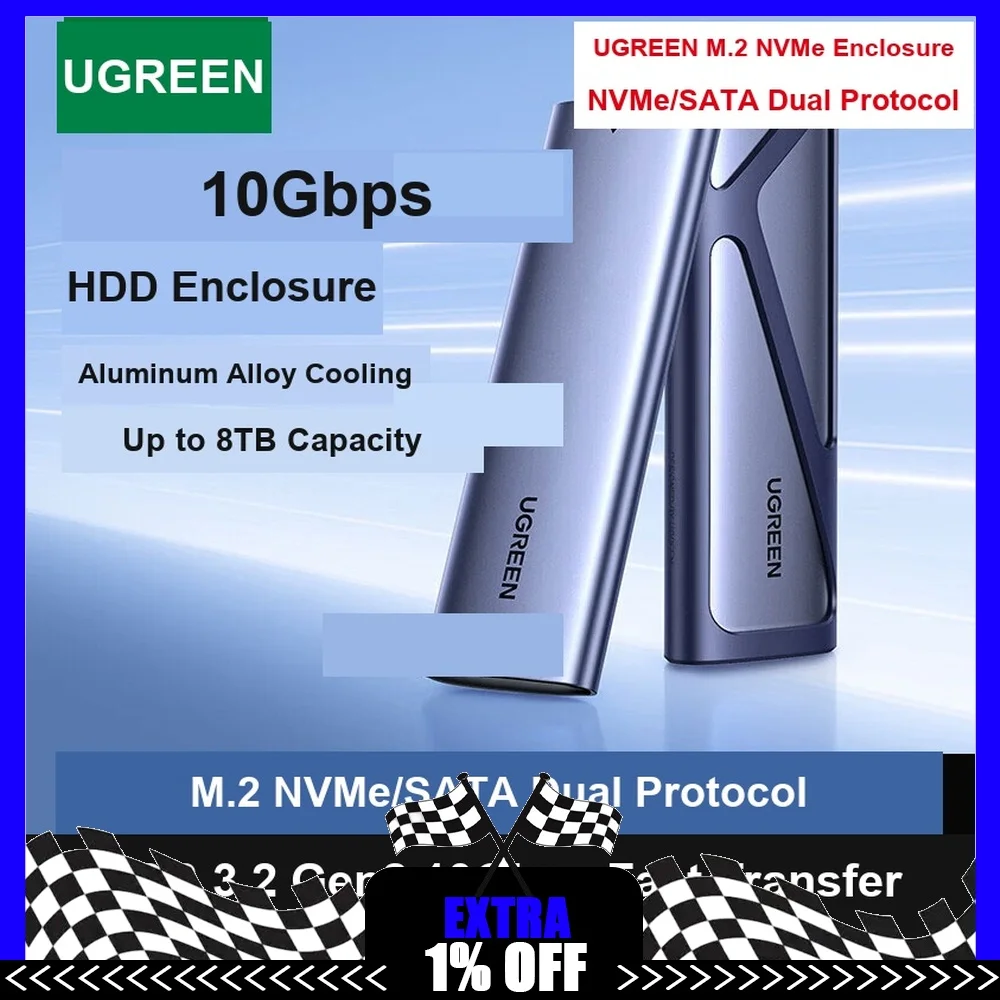 UGREEN CM578 Docking Station Adapter M.2 NVMe SATA Dual Protocol USB C 3.2 10Gbps SSD Enclosure 15509
