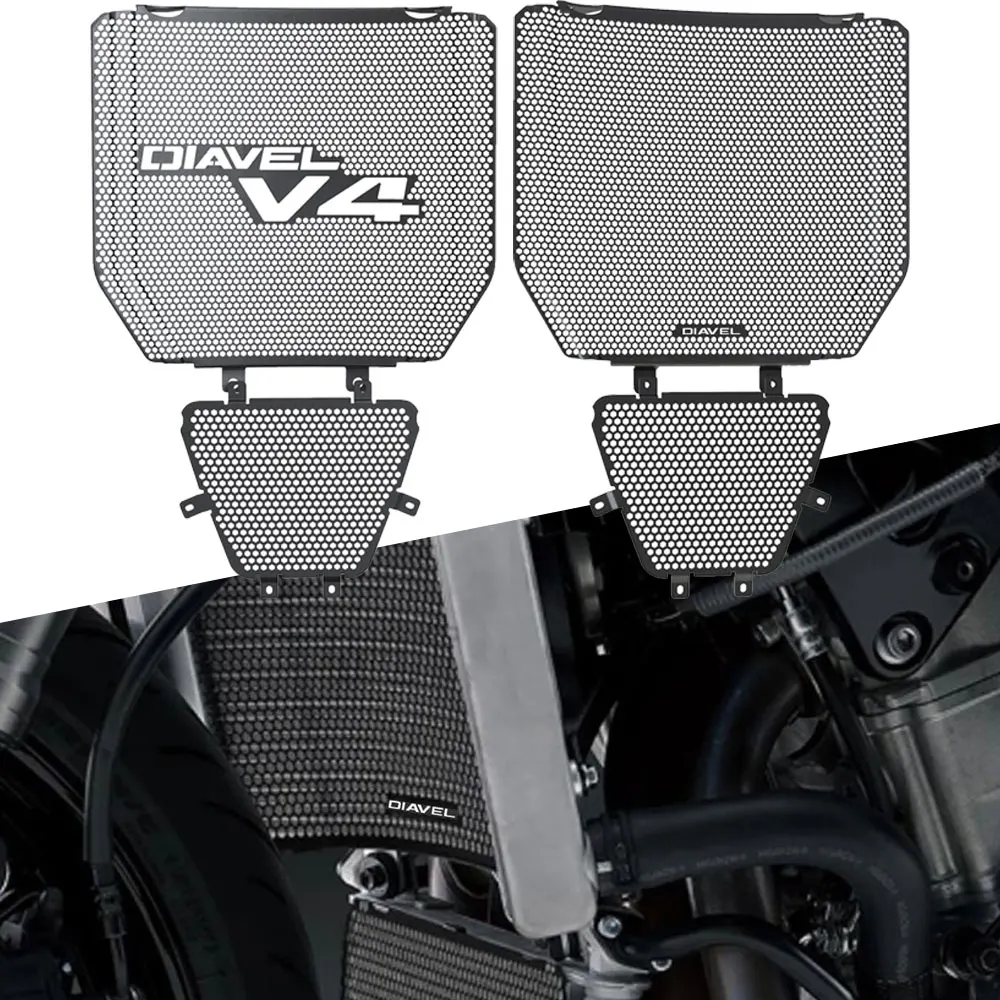 

Motorcycle Aluminum Radiator Grille Guard Cover Protector For Ducati Diavel V4 DIAVEL V 4 2023 2024 Oil Cooler Grill Protective