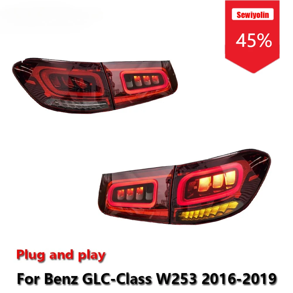 

Автомобильные светодиодные задние фонари Sewiyolin в сборе для Benz GLC‐Class W253 2016-2019, авто противотуманные фары DRL, стоп-сигналы поворота Plug and Play