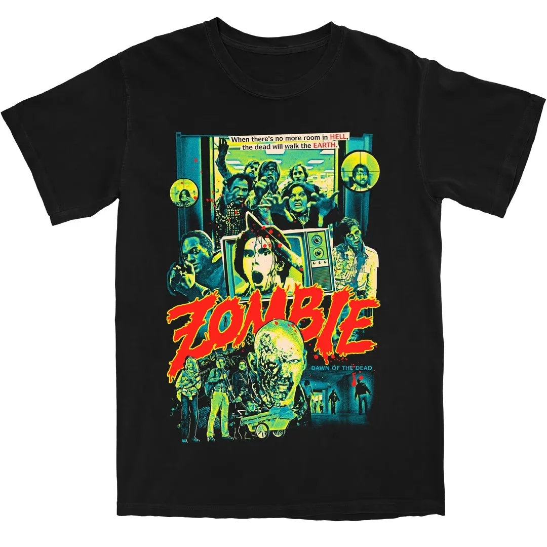 Dawn Of The Dead Zombie Horror Movie Graphic T Shirt Men Women Classic Cult Zombie Apocalypse Streetwear Short Sleeve Tee Unisex