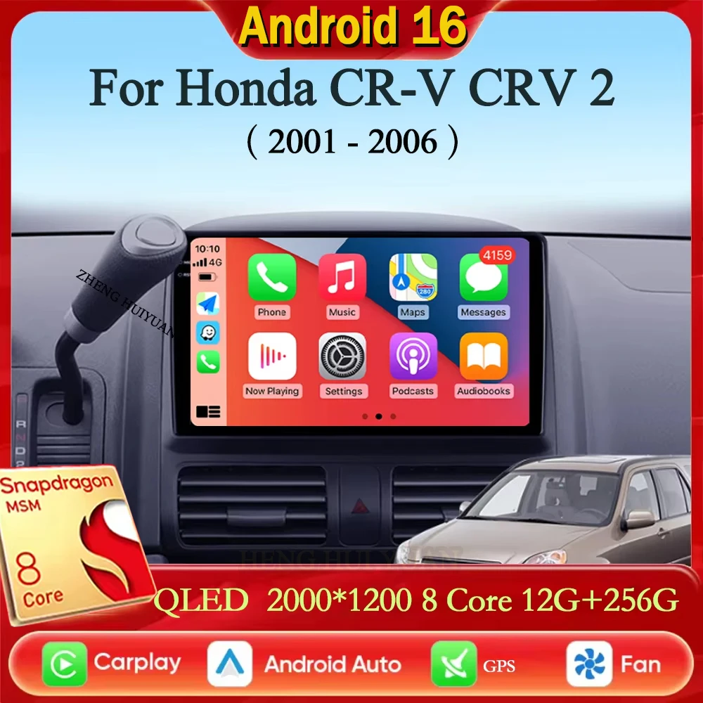 For Honda CR-V CRV 2 2001 - 2006 Car Radio Multimedia Video Player Navigation stereo GPS Android 16 No 2din 2 din dvd Carplay