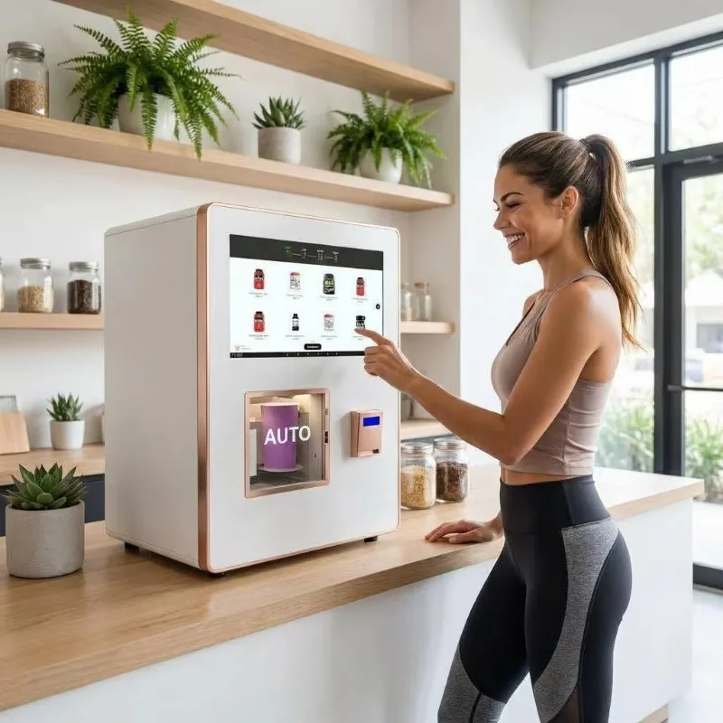 Cashless Protein Shake Vending Machine Smart Automatic Protein Powder Drink Vending Kiosk For Sports Fitness Business