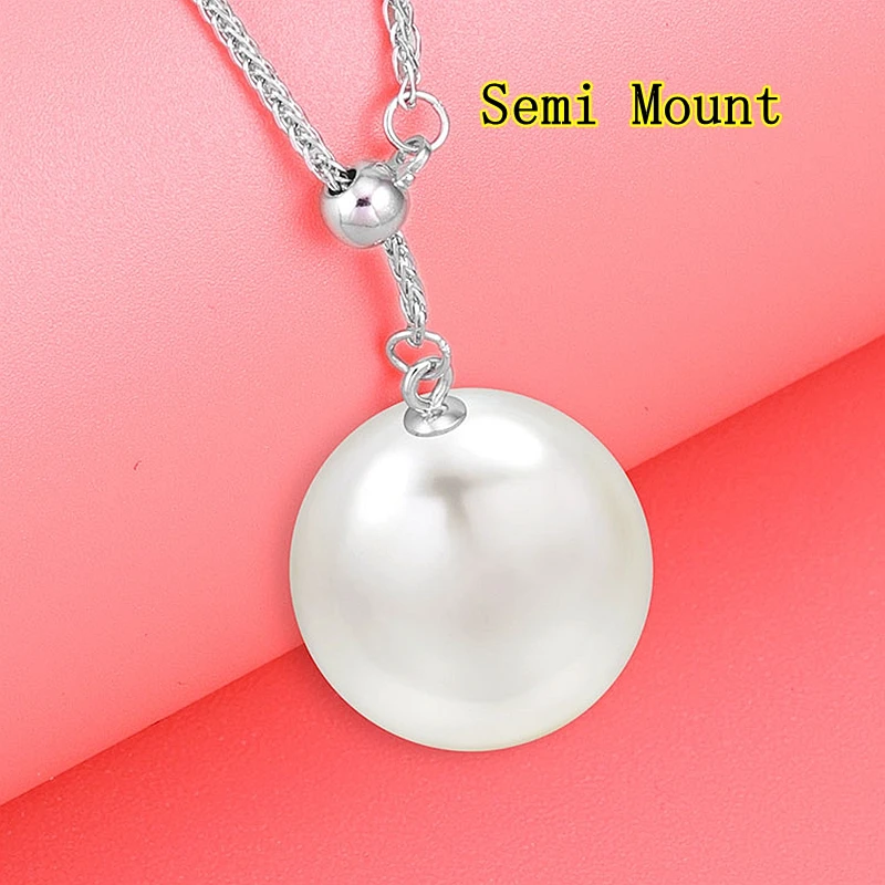 

DIY Necklace 925 Sterling Silver Women Necklace Pendant 8-14mm Semi Mount Pendant Setting
