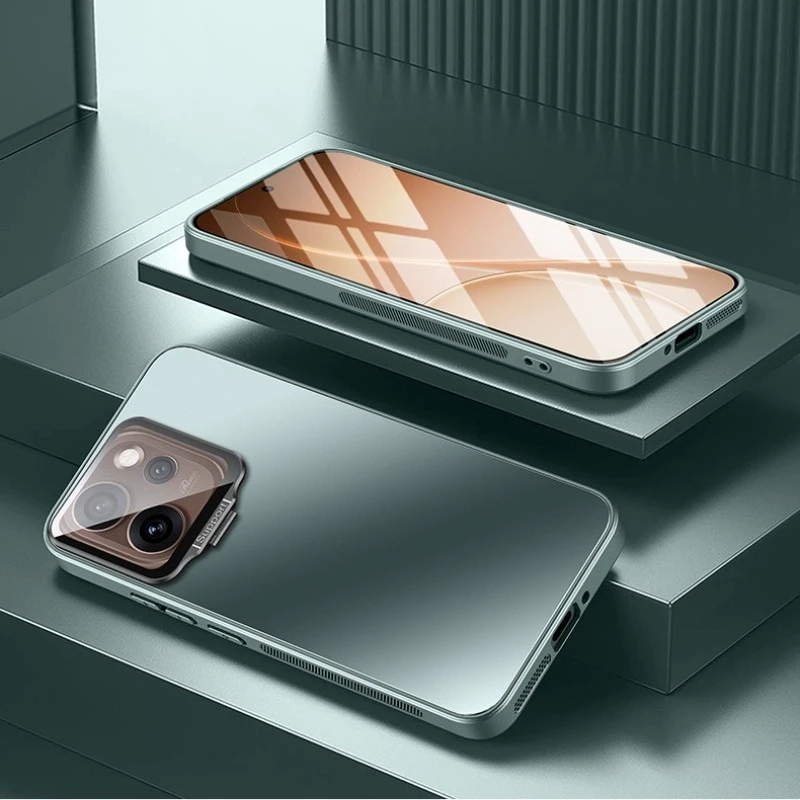 For Oppo Reno15 Pro Lens Glass Holder Phone Case for Reno 15 15pro Reno15Pro TPU Frosted Protective Cover PC Metal Hard Shell