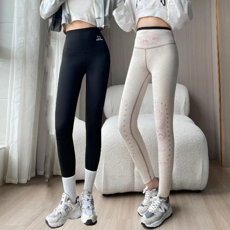 Barbie Pants for Women Autumn Winter Velvet Thickened High-waisted Leggings to Keep Warm