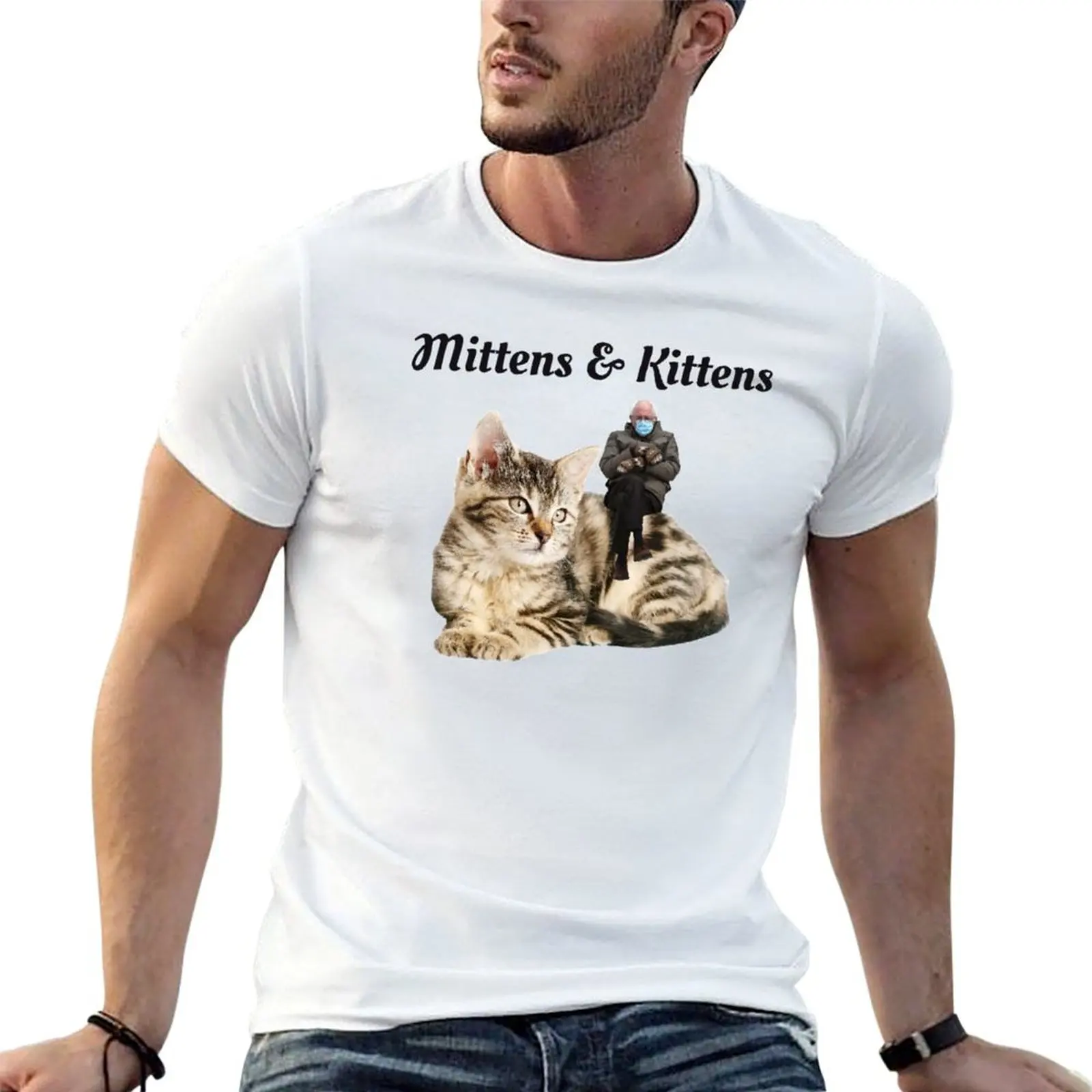 Bernie Sanders Mittens & Kittens T-Shirt custom shirt rapper graphic tees slim fit t shirts for men