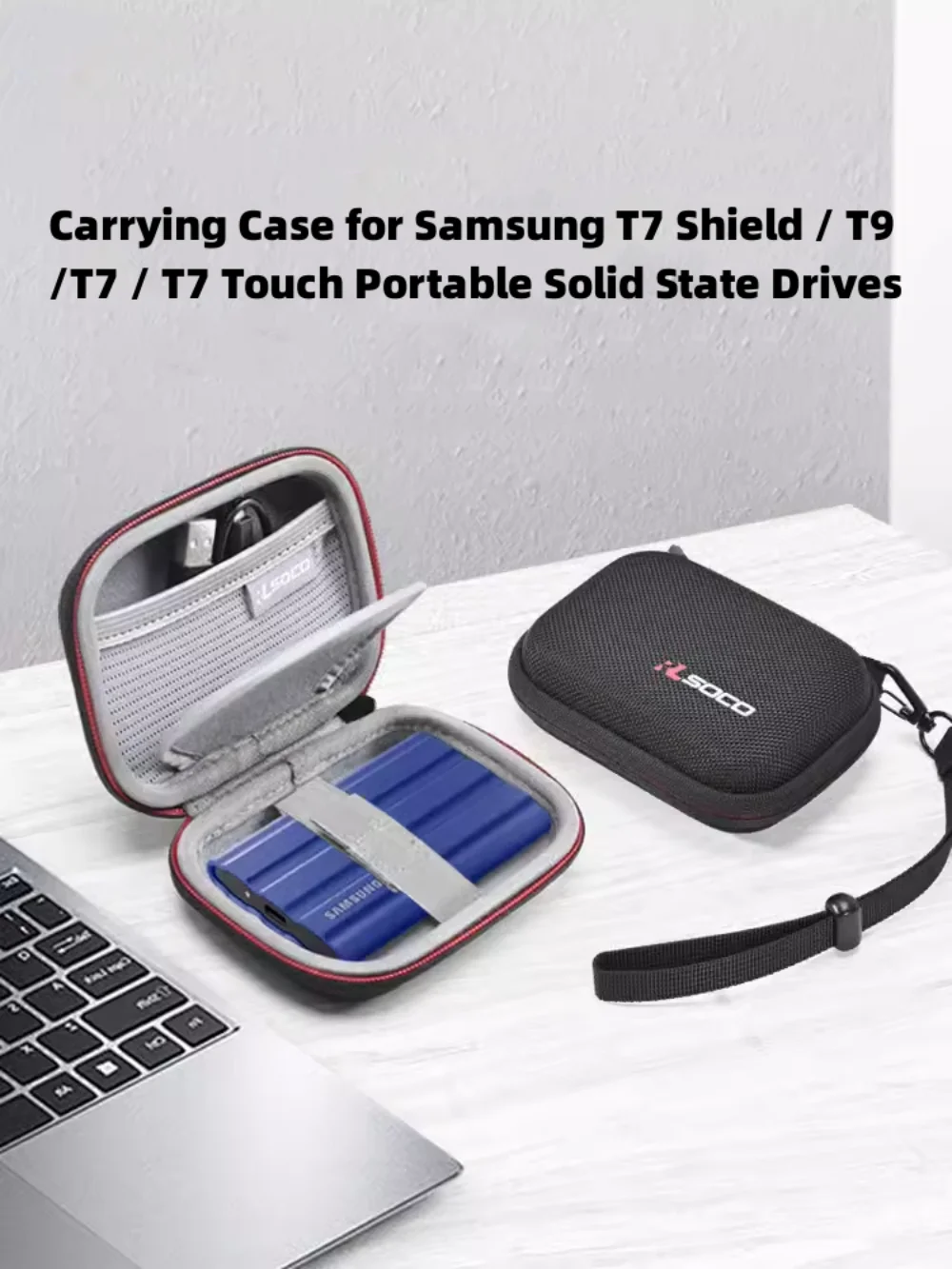 

Carrying Case for Samsung T7 Shield External SSD, Hard EVA Shockproof Storage Travel Organizer for T7 Portable Solid State Drive