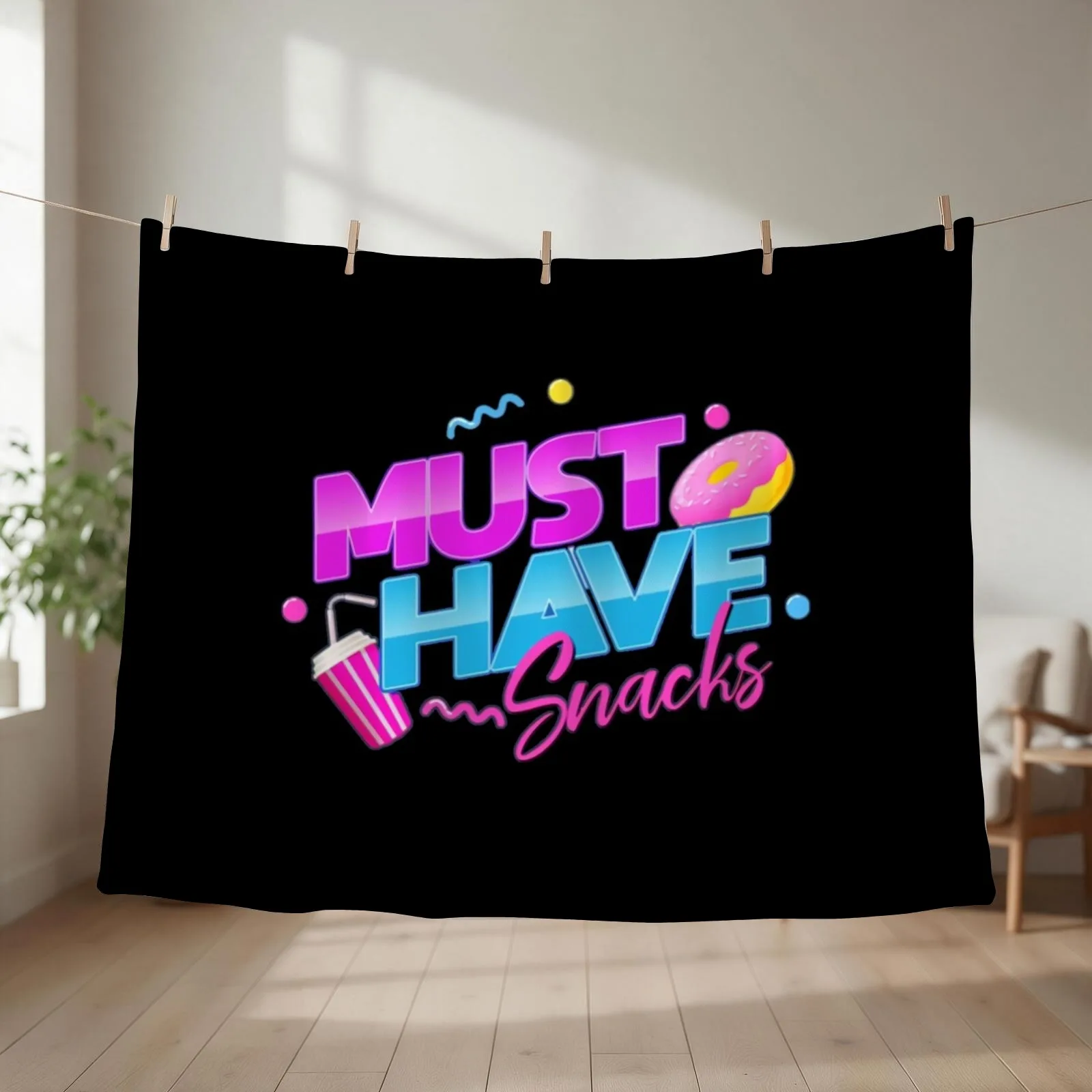 MHS Must Have Snacks Throw Blanket Warm Luxury St Flannel Blankets For Baby Blankets