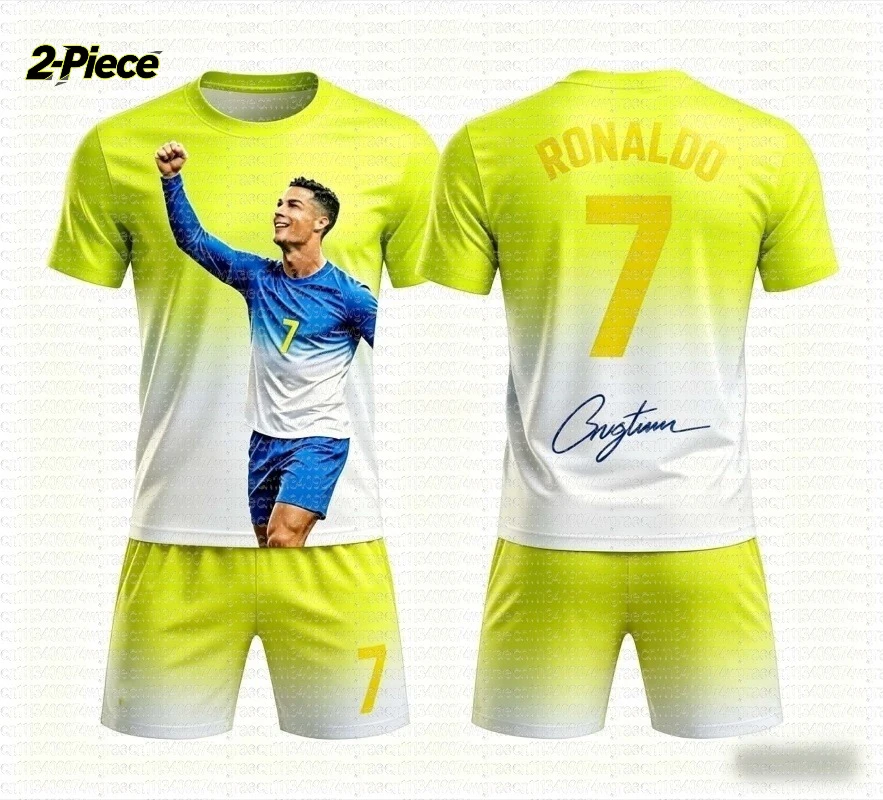 2026 Spezial Ronaldo # 7 Fan Fußballtrikot-Set mit Shorts für Damen, Herren und Kinder, Portugal-Fan-Shirt und Shorts, 2-teiliges Sommer-Set – Detail 7