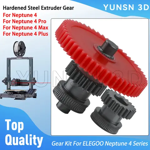 For Neptune 4/Pro/Plus/Max Extruder Gear Kit Nanocoated Mold Steel Integrated Gear CNC Precise Print Kit For ELEGOO 3D Printer