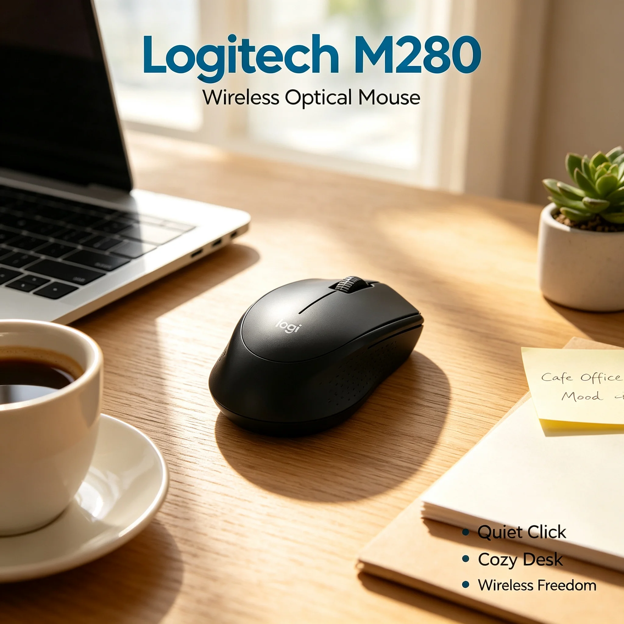 Logitech M280 Comfort Grip Wireless Optical Mouse For Office Daily Work Long Battery Mice For Notebook Macbook