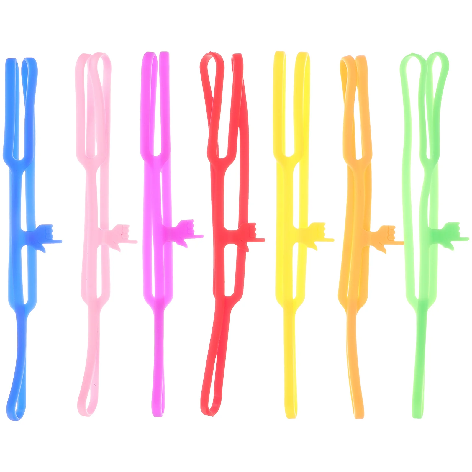 7Pcs Silicone Bookmarks Lovely Finger Point Bookmark Portable Funny Bookmark for Books Clips Papers Office Organization Tool