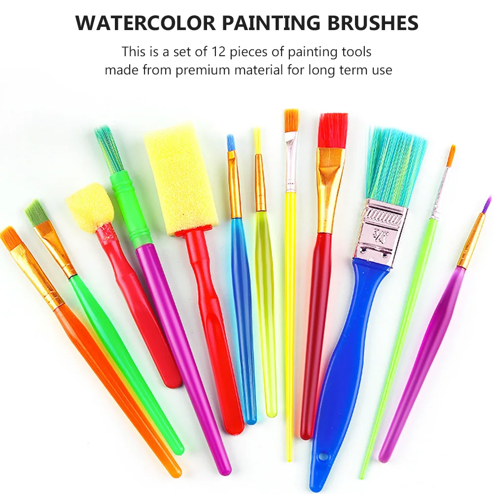 12 個絵画ブラシセット高級アートブラシ油水彩描画ペン子供のためのクラフト DIY 油絵ツール