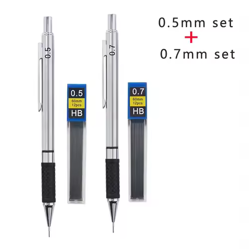 Metal Mechanical Pencil set with pencil grip Leads Art Drawing Student Office Supplies 0.5/0.7/0.9/2.0mm Automatic Pencil - Image 15