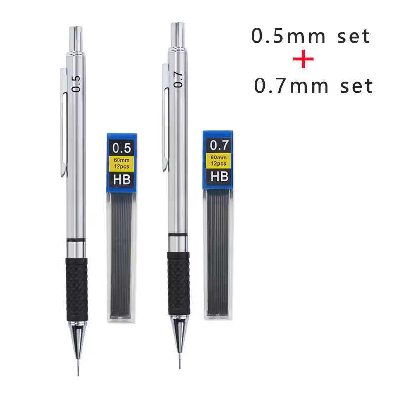 Metal Mechanical Pencil set with pencil grip Leads Art Drawing Student Office Supplies 0.5/0.7/0.9/2.0mm Automatic Pencil - Image 15