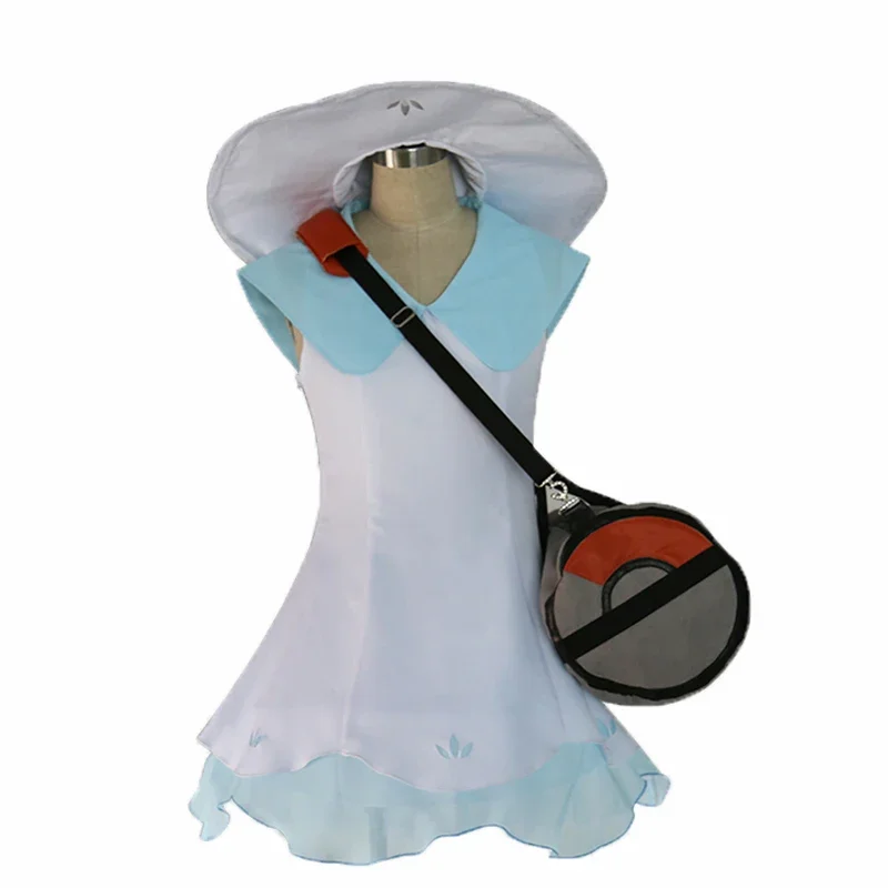 

sun moon Lillie Cosplay Dress with hat and bag cosplay costume 11