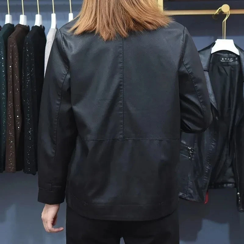 Autumn Short Women Leather Coat Korean Loose Motorcycle Leather Jacket Fashion Wild Large Size Black Locomotive Outwear 6XL