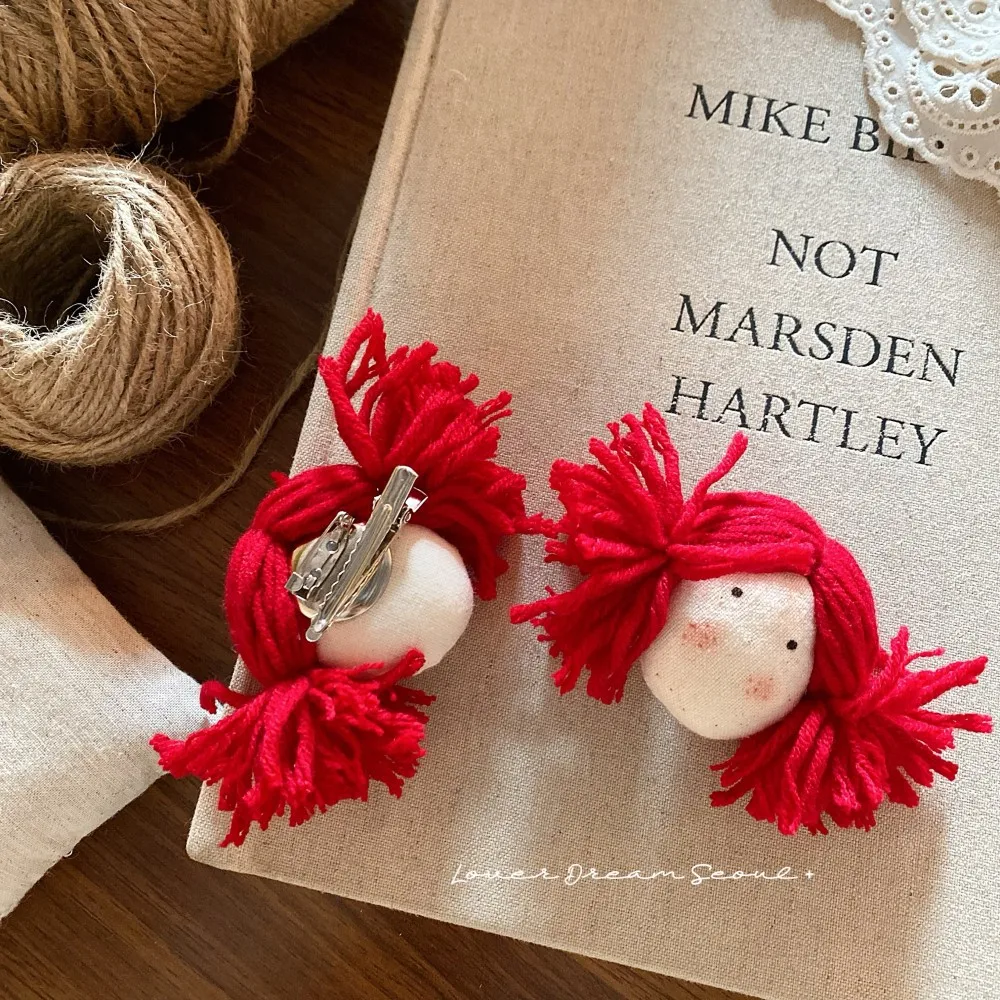 Brooch Pin Red Christmas New Year Sweet Cute Cartoon Dual Purpose for Girls Clothing Korean Style Lightweight Alloy