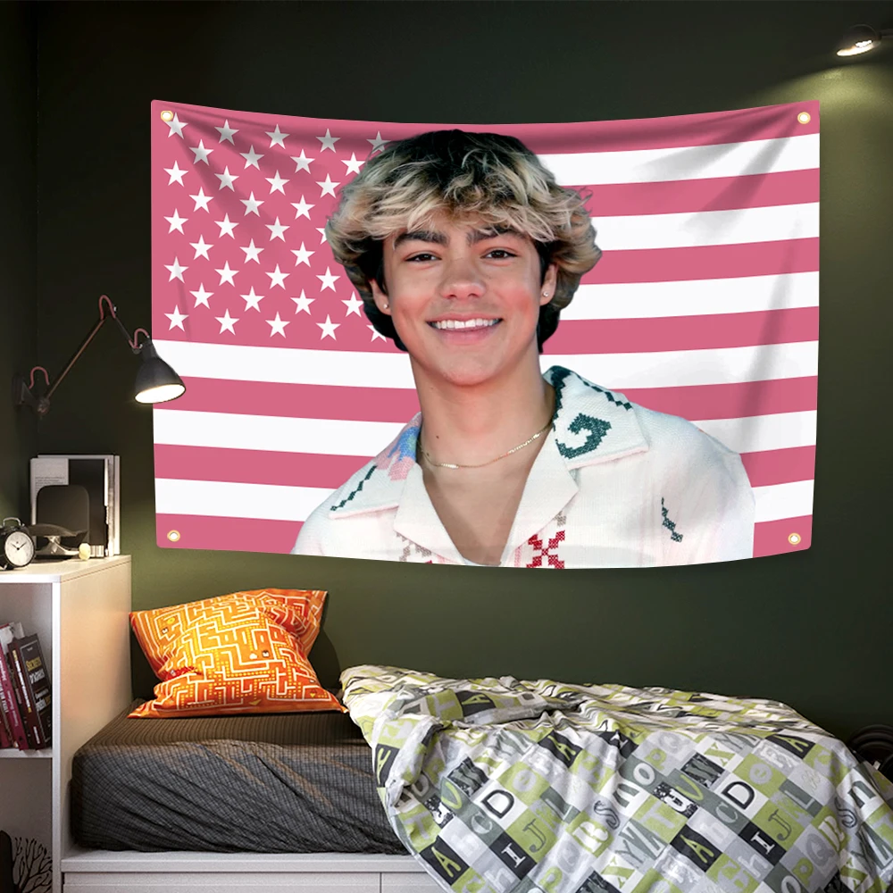 Malachi American Flag Tapestry Pink Daniel Usa Design 3x5 Feet Polyester With Brass Grommets Barton Wall Decor For Bedroom