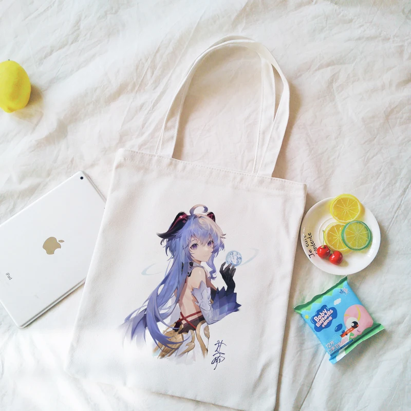 Bolso de mano Kawaii Ganyu Genshin Impact Manga para mujer, bolsa de mano de Anime, de diseñador, para compras