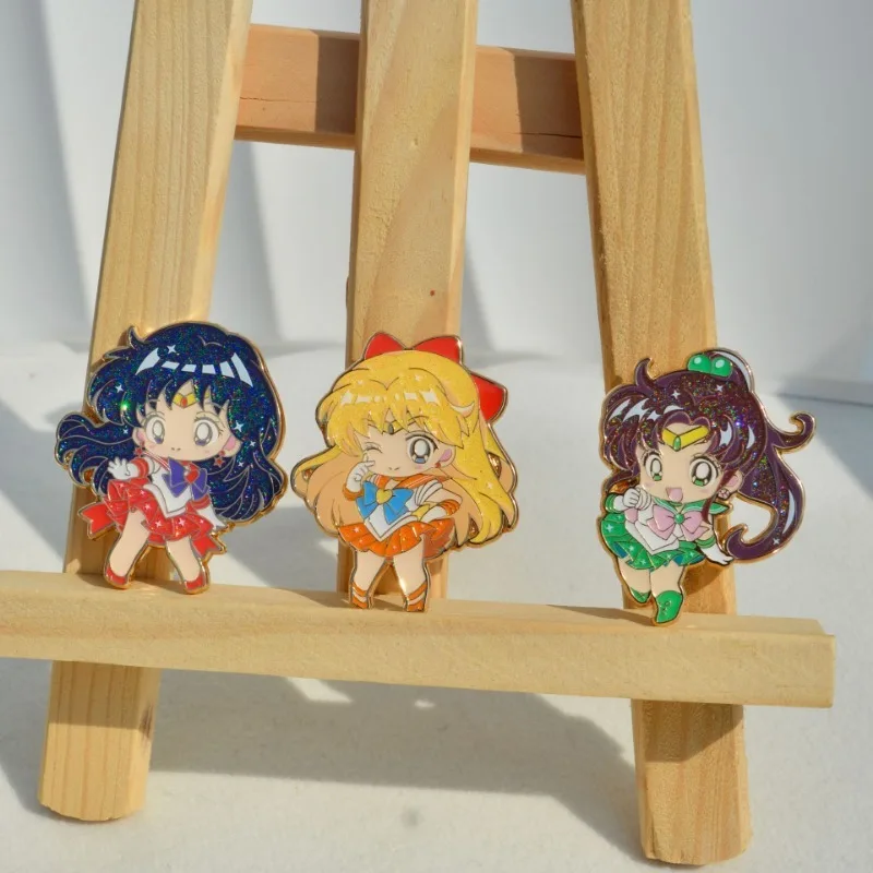 Sailor Moon Cute Brooches Anime Pins Cartoon Character Derivative Bags and Clothes Decorations Brooch Birthday Party Gifts New - view 5