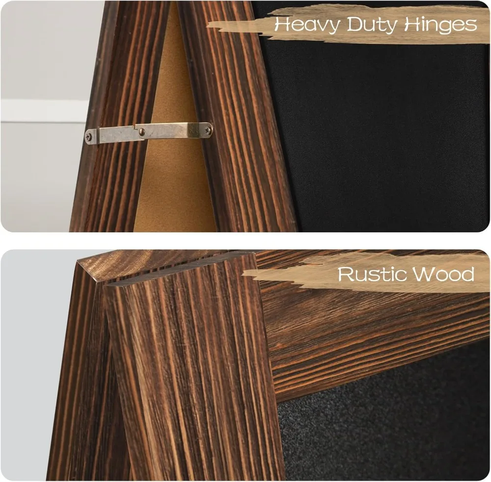 40x20 Inch Double Sided A-Frame Chalkboard Sign, Foldable for Outdoor Business and Events