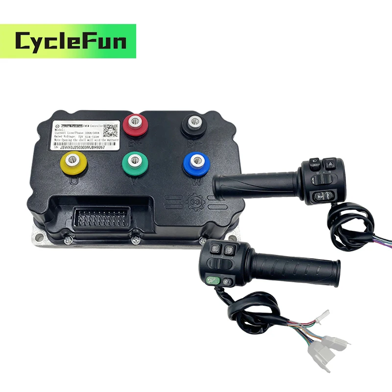 

FarDriver ND96530 Programmable Sine Wave Controller 96V DC 330A with T08 Throttle for Electric Scooters And DirtBike Accessories