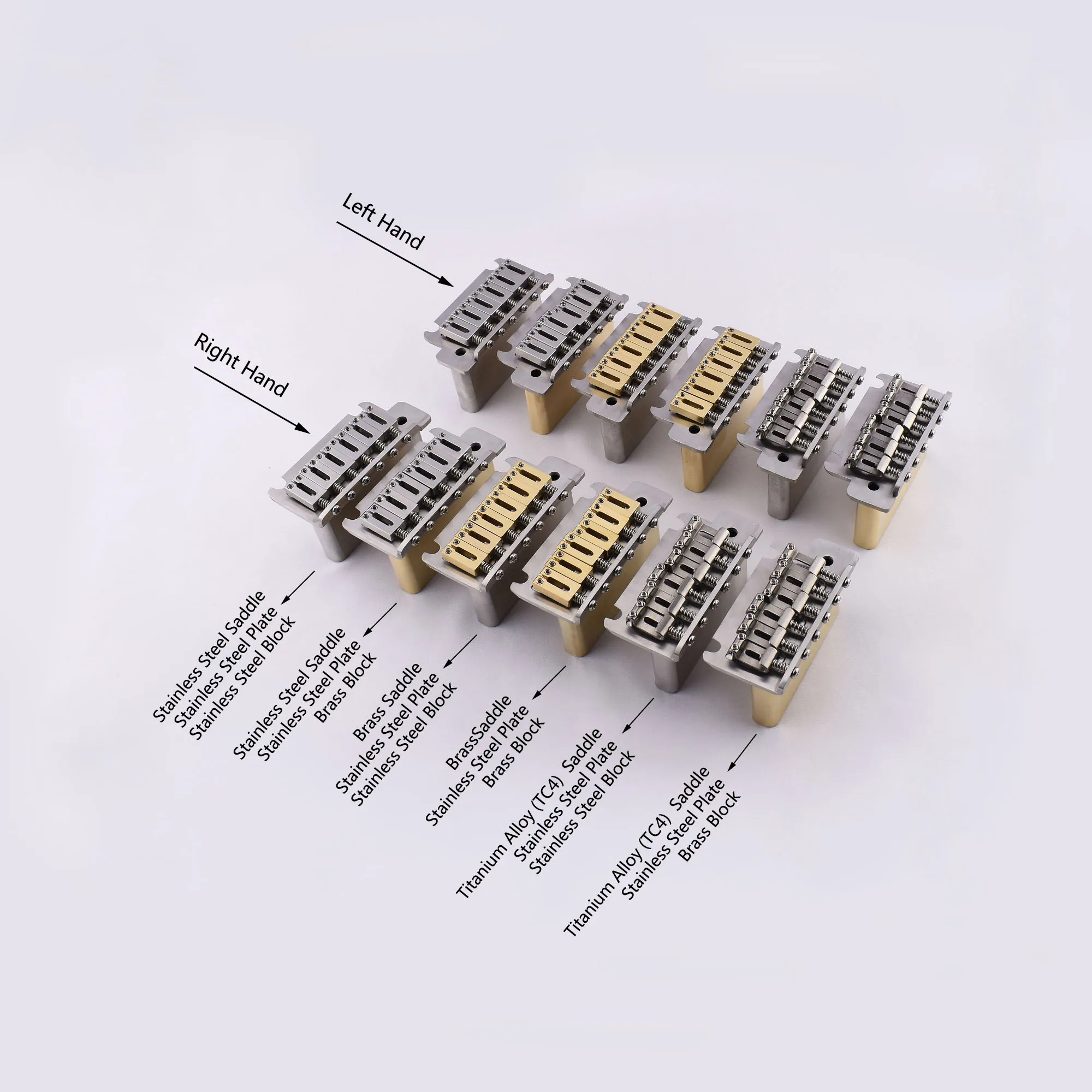 Super Quality 2 Points Tremolo System Bridge With Stainless Steel / Brass Saddle Block-Made in Japan