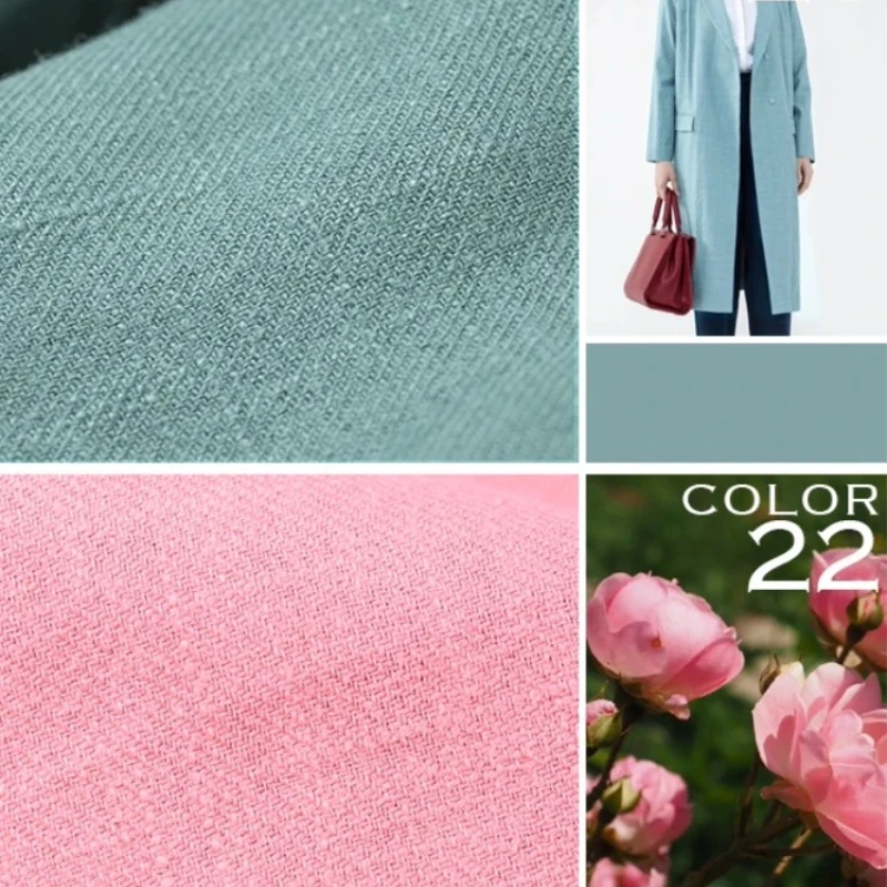 

Thickened Solid Color Sand Washed Ramie Twill Fabric for DIY Sewing Skirt Pants Coat Robe Clothing Fashion Cotton Cloth By Meter