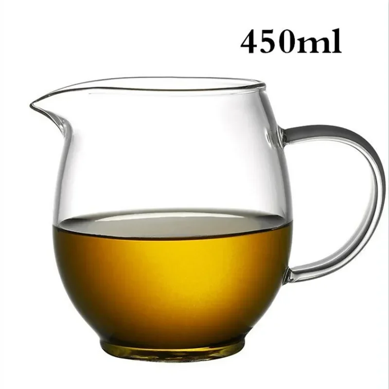 Heat-Resistant Clear Glass Tea Pitcher, Square Creative Chinese Tea Set Accessory, Chahai, Milk Glass Coffee Pot, Water Jug