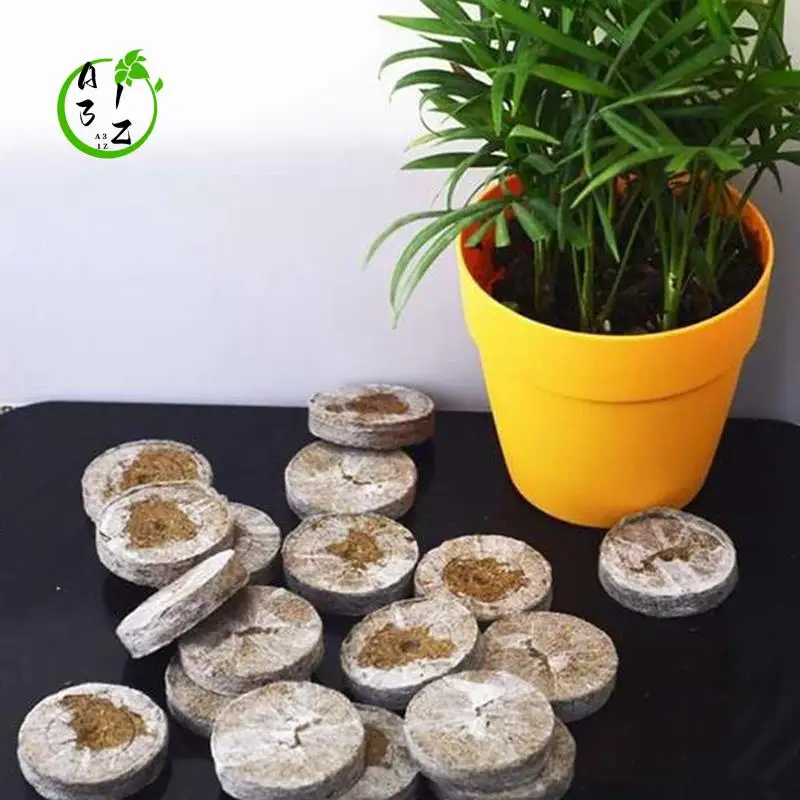 

A31Z-100Pcs Professional Peat Pellets Plant Starting Soil Block Jiffy Seedling Plugs Environmental Garden Nursery