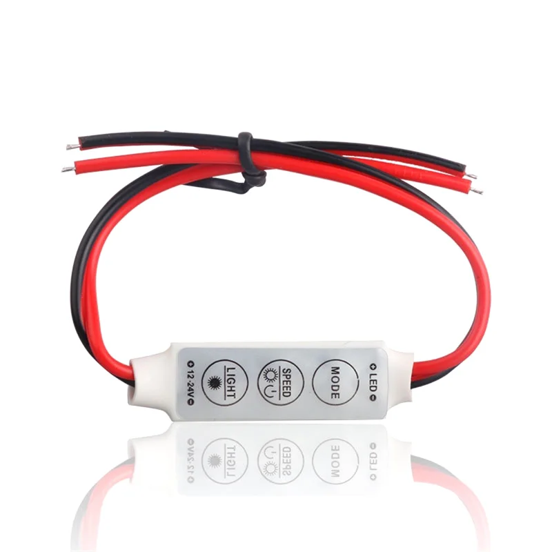 【F】Mini Three-key Monochrome Controller LED Strip Module 3-key Manual Button Dimming Micro Flash Breathing Red Black