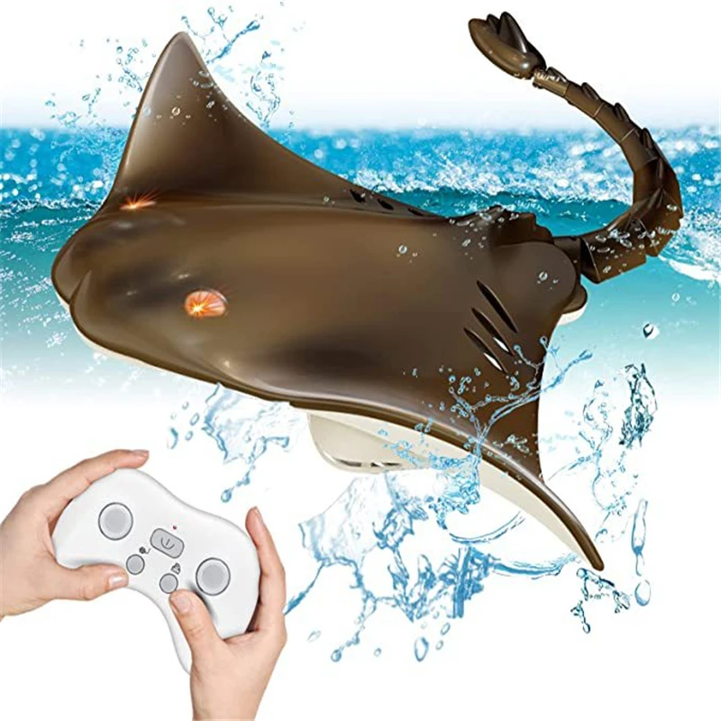 

RC Toys 2.4G Electric Remote Control Fish Manta Rays Good Sealing Waterproof Swimming Pool Rc Boat for Children Summer Gift Boys