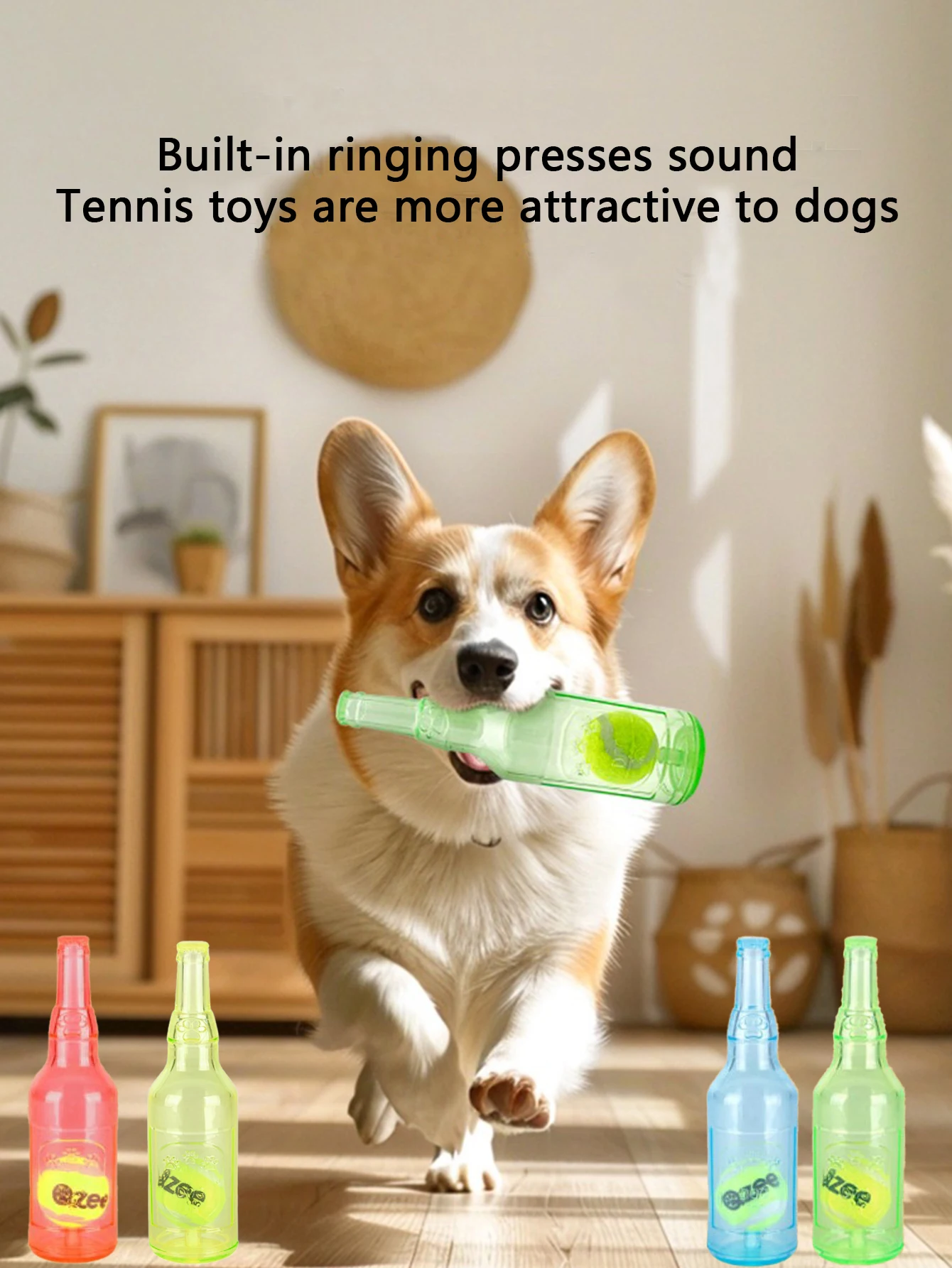 

Madden Dog Toys Stress Relievers Pet Sound Toys Bite Resistant Self Elevating Toys Floating Rubber Tennis Bottles Pet Supplies