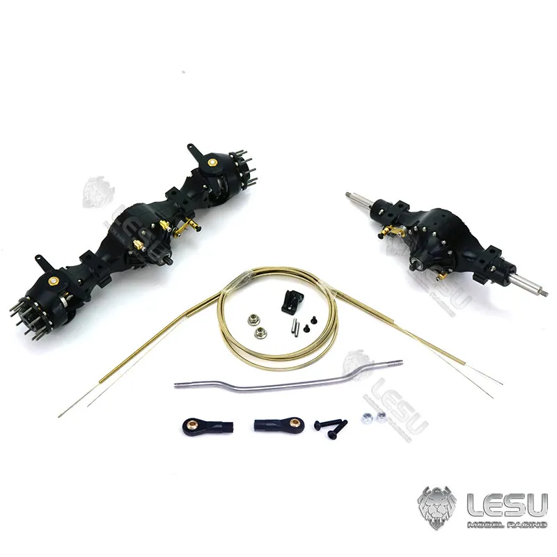 RC 1/14 LESU Truck Tractor DIY German Axle Upgrade 4x4 Flange Axle Set Differential Lock for SCANIA MAN Dump Truck DIY Parts