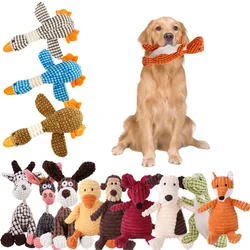 Juguetes chirriantes con forma de animales para perros pequeños y grandes, peluches de pana resistentes a las mordeduras, accesorios para cachorros