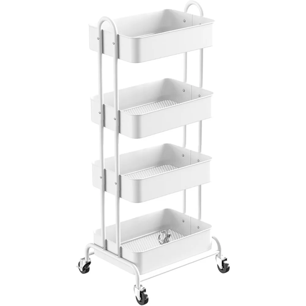 

Rolling Storage Cart Heavy Duty Utility Cart Organizer with Lockable Wheels, Trolleys