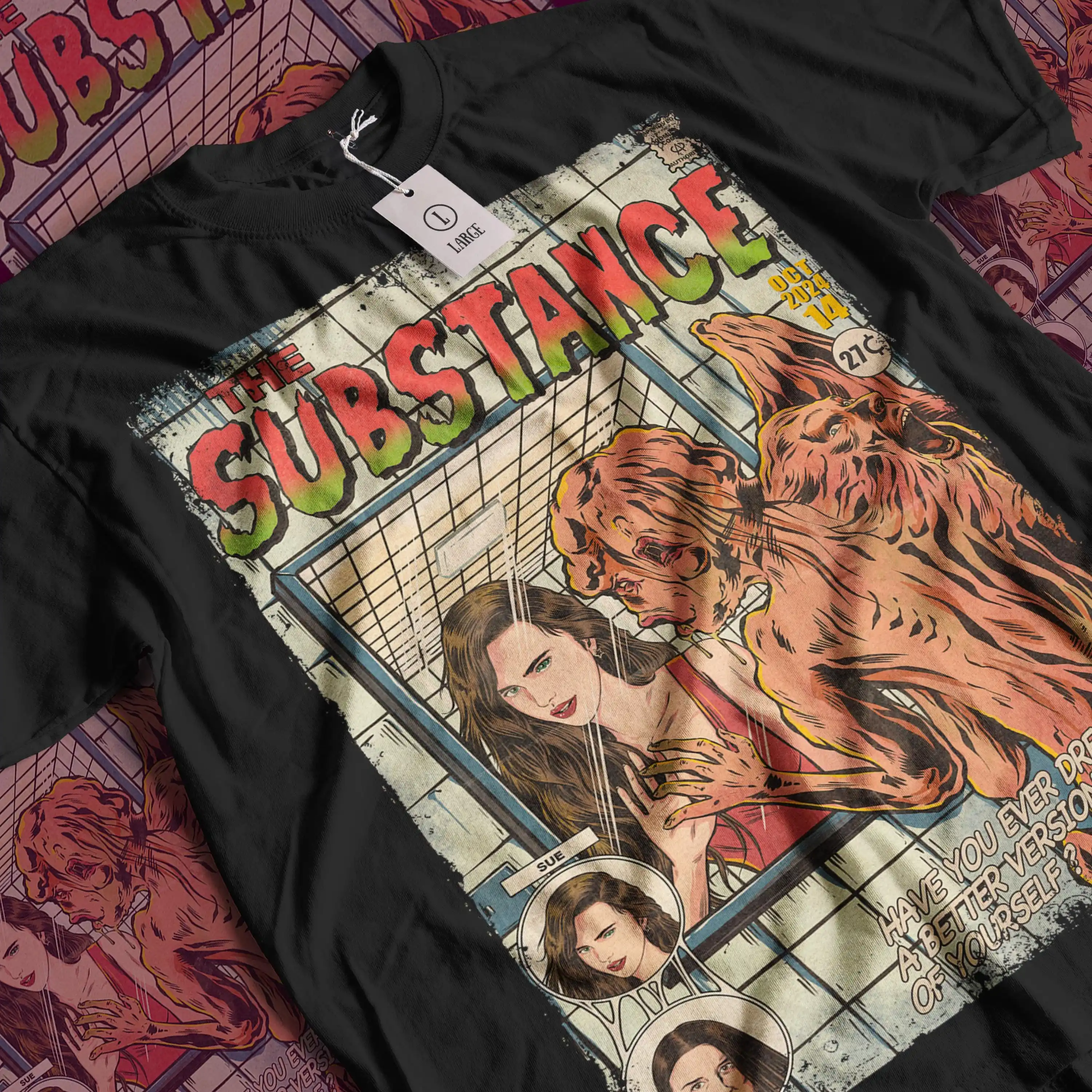 The Substance Movie T-Shirt: Vintage Horror Graphic Tee